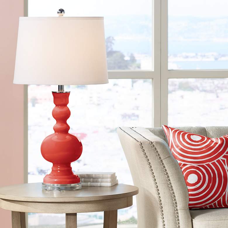 Image 2 Color Plus Apothecary 30 inch Cherry Tomato Red Table Lamp