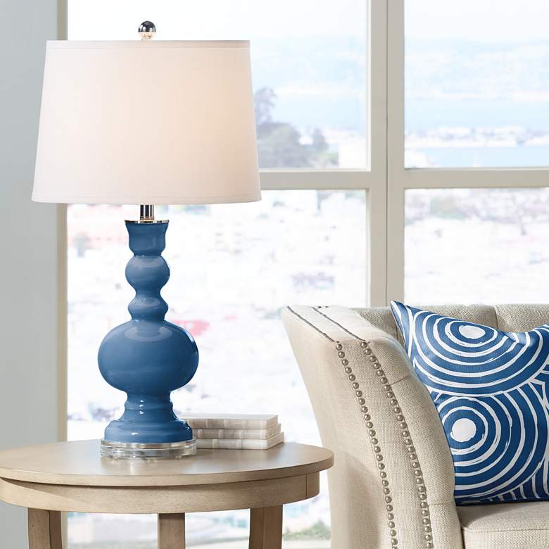 Image 1 Color Plus Apothecary 30" Coastal Regatta Blue Table Lamp