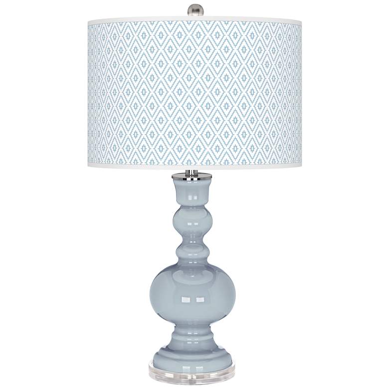 Image 1 Color Plus Apothecary 30" Diamonds Shade Take Five Blue Table Lamp