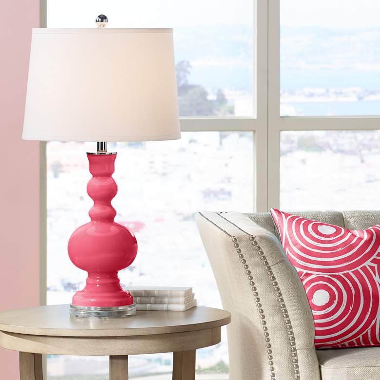 Image 1 Color Plus Apothecary 30" Eros Pink Glass Table Lamp