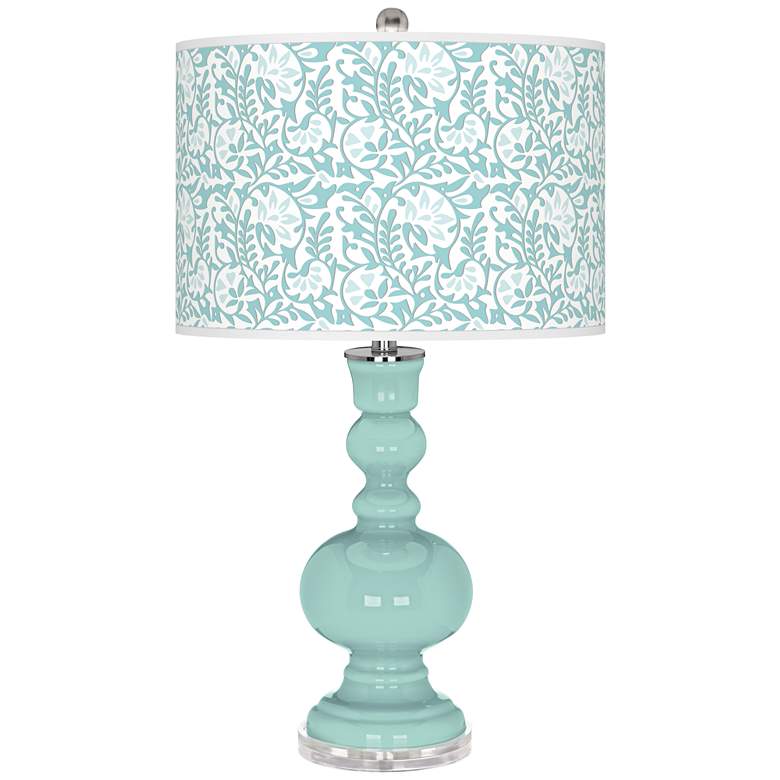 Image 1 Color Plus Apothecary 30" Gardenia Shade Cay Blue Glass Table Lamp