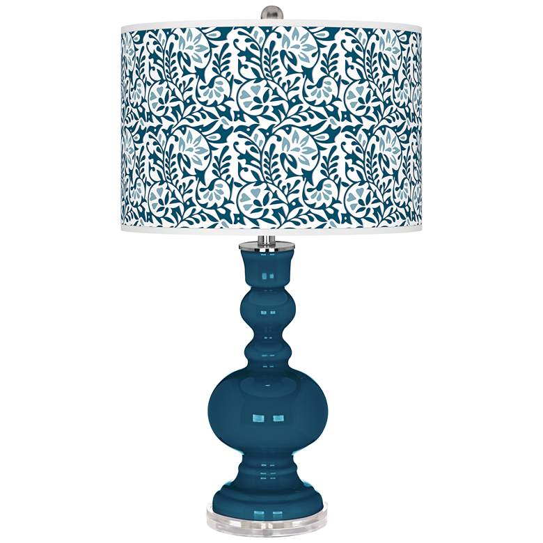 Image 1 Color Plus Apothecary 30" Gardenia Shade Oceanside Blue Table Lamp