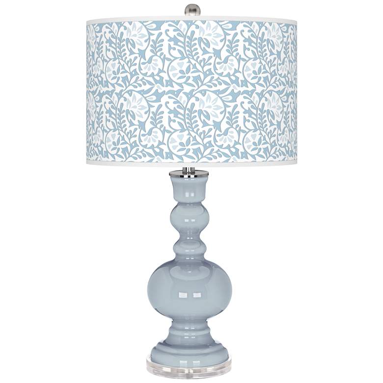 Image 1 Color Plus Apothecary 30" Gardenia Shade Take Five Blue Table Lamp