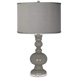 Image1 of Color Plus Apothecary 30" Gray Faux Silk and Gauntlet Gray Table Lamp