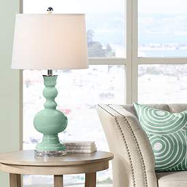 Image1 of Color Plus Apothecary 30" Grayed Jade Green Table Lamp