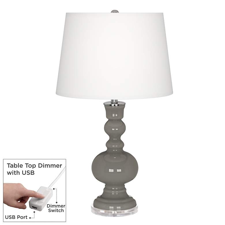 Image 1 Color Plus Apothecary 30" Guantlet Gray Table Lamp with USB Dimmer