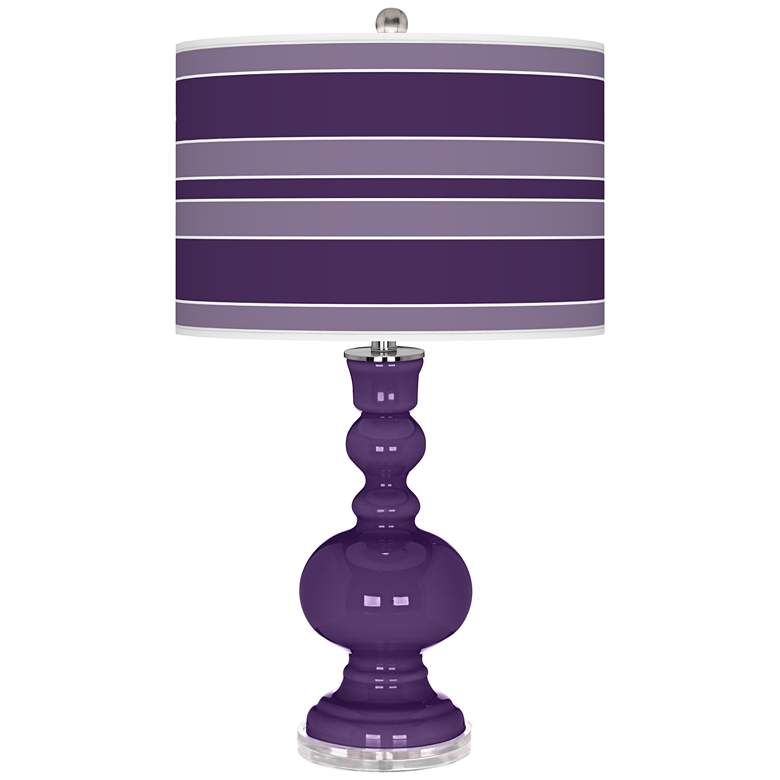 Image 1 Color Plus Apothecary 30" High Bold Stripe Acai Purple Table Lamp