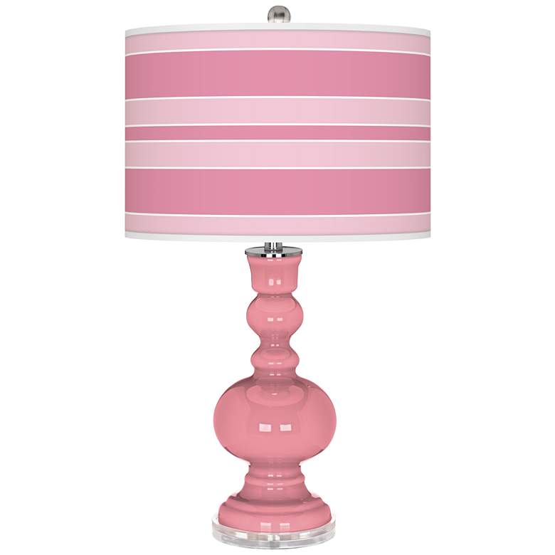 Image 1 Color Plus Apothecary 30" High Bold Stripe Haute Pink Table Lamp
