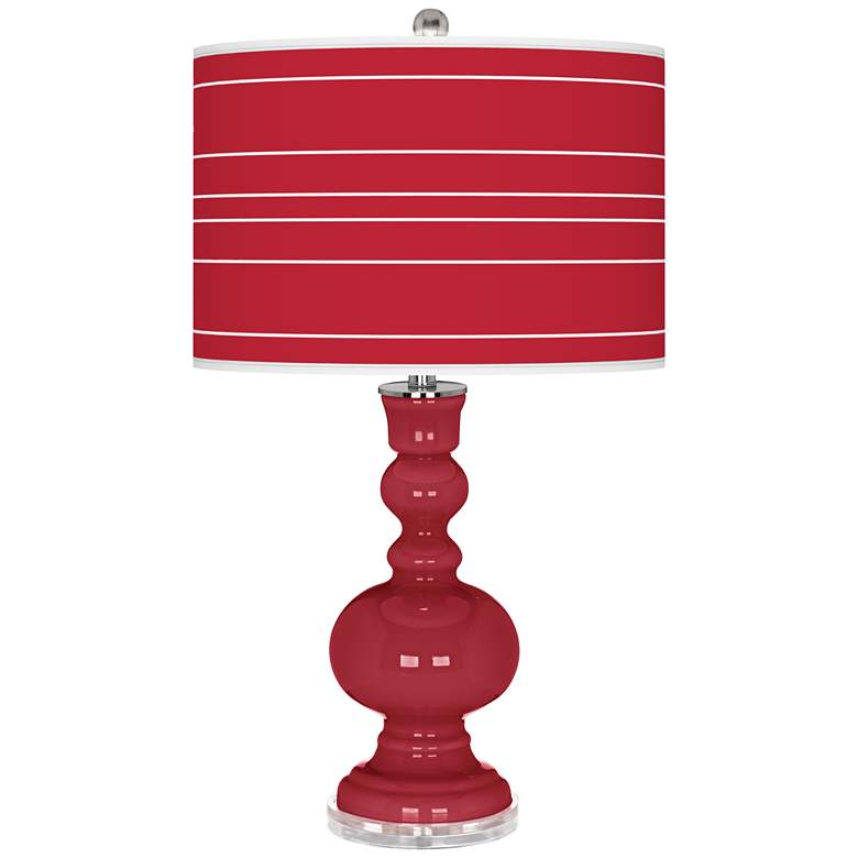Image 1 Color Plus Apothecary 30" High Bold Stripe Samba Red Table Lamp