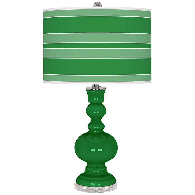 Image 1 Color Plus Apothecary 30" High Bold Stripe Shade Envy Green Table Lamp