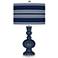 Color Plus Apothecary 30" High Bold Stripe Shade Naval Blue Table Lamp