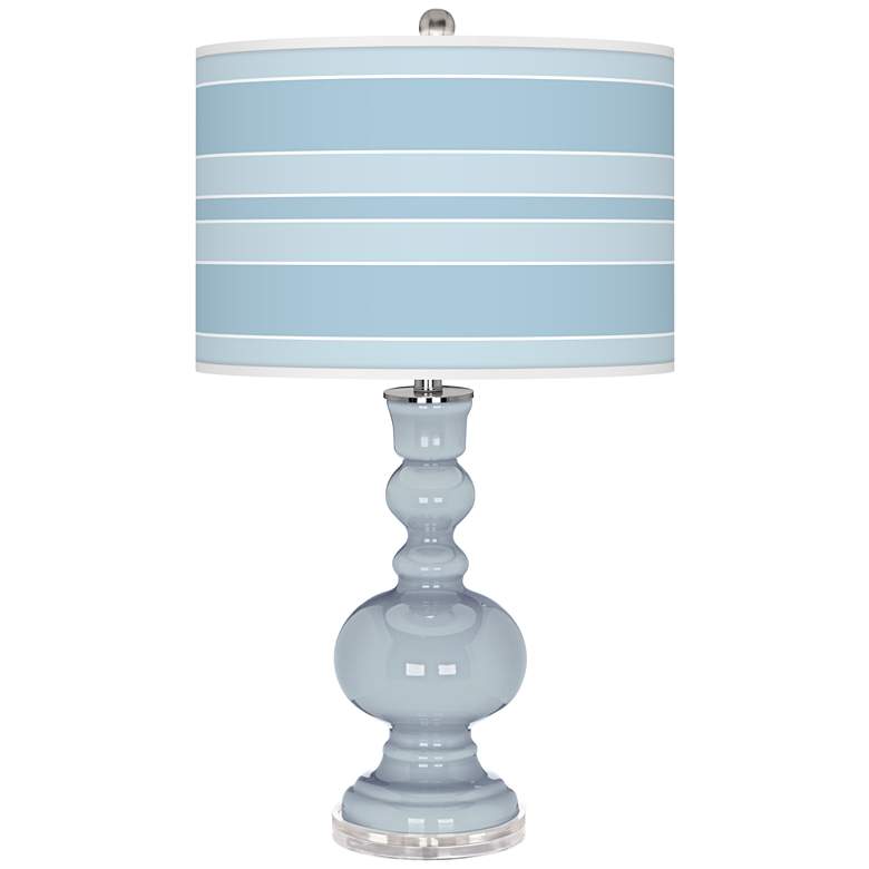Image 1 Color Plus Apothecary 30" High Bold Stripe Take Five Blue Table Lamp