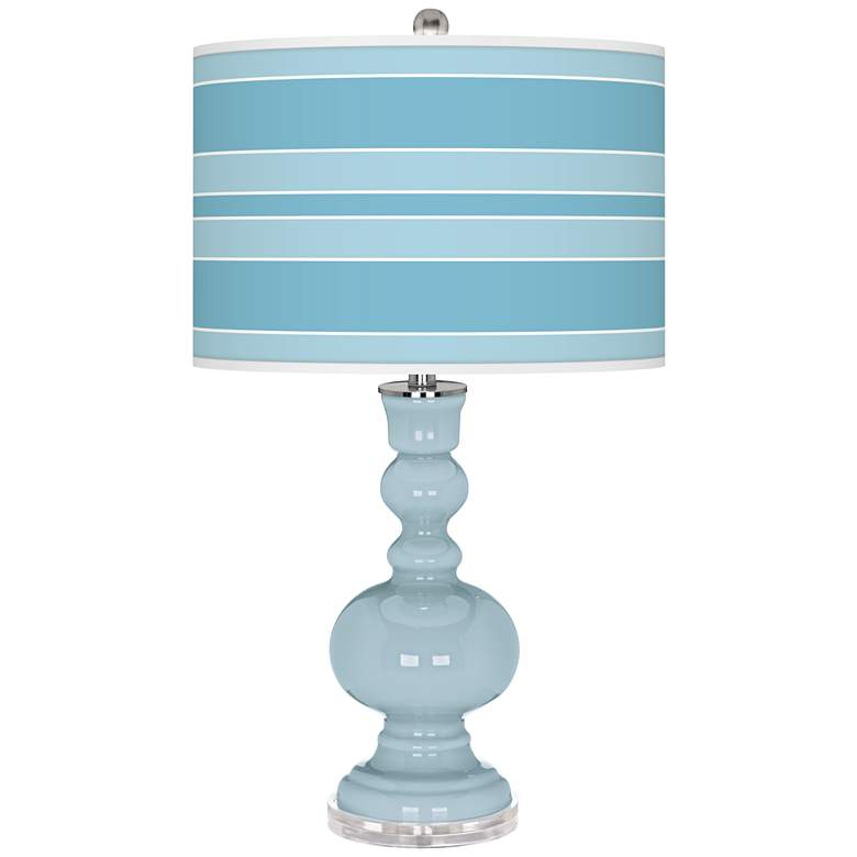 Image 1 Color Plus Apothecary 30" High Bold Stripe Vast Sky Blue Table Lamp