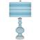 Color Plus Apothecary 30" High Bold Stripe Vast Sky Blue Table Lamp