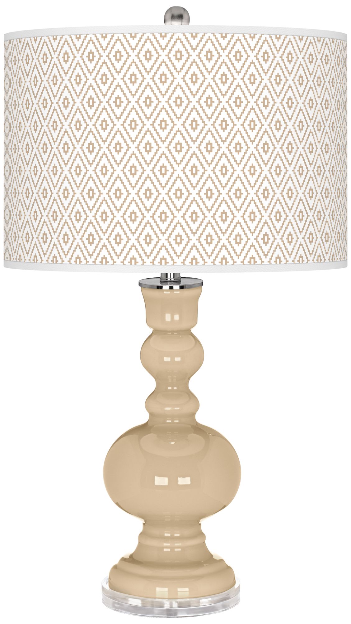 Image Color Plus Apothecary 30" High Diamonds Shade Colonial Tan Table Lamp