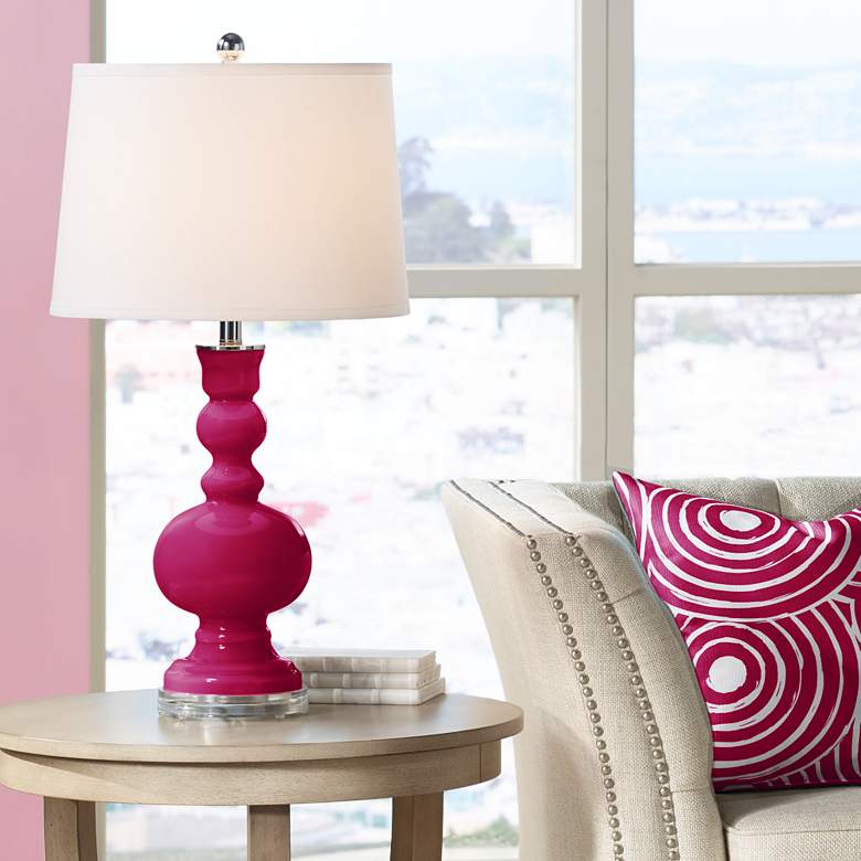 Image 1 Color Plus Apothecary 30" High French Burgundy Red Table Lamp