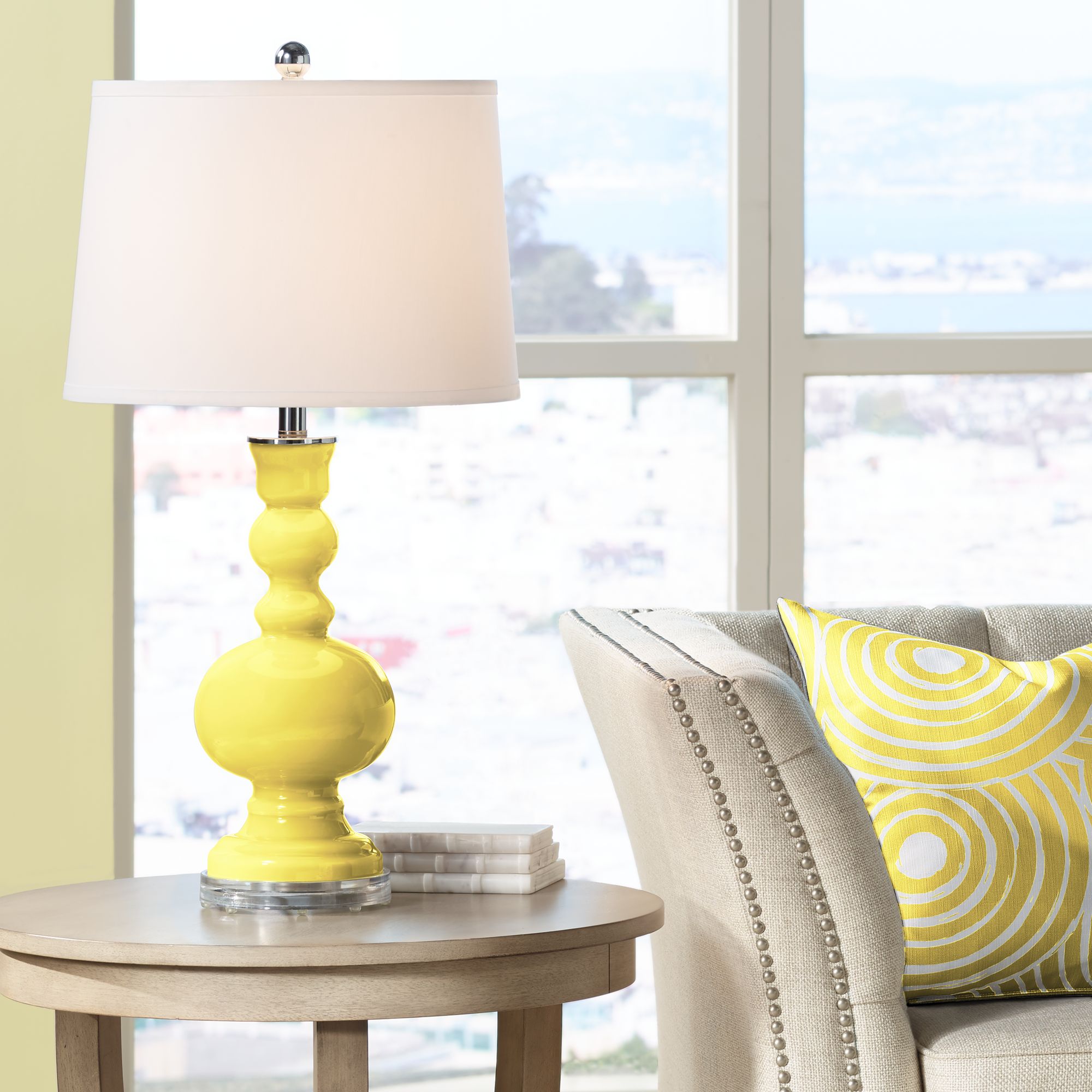 Image Color Plus Apothecary 30" High Lemon Twist Yellow Table Lamp