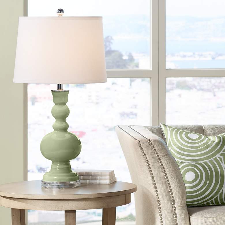 Image 1 Color Plus Apothecary 30" High Majolica Green Table Lamp