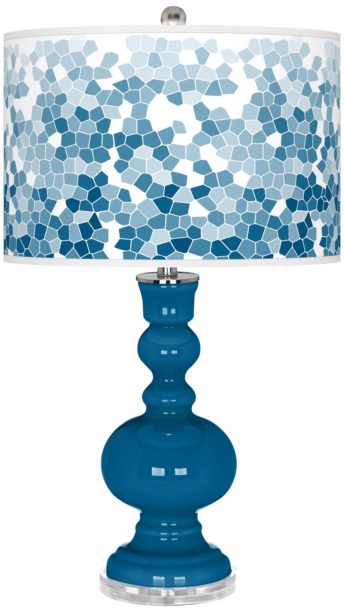 Image Color Plus Apothecary 30" High Mosaic Shade Mykonos Blue Table Lamp