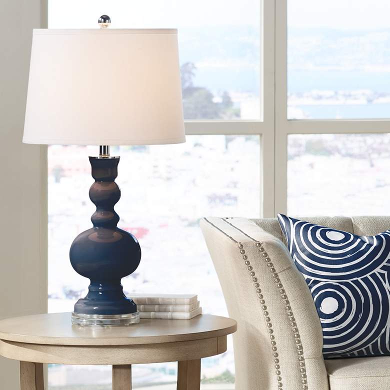 Image 1 Color Plus Apothecary 30" High Naval Blue Table Lamp