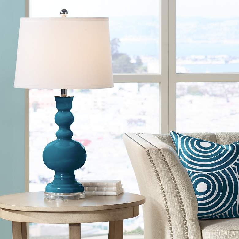 Image 1 Color Plus Apothecary 30" High Oceanside Blue Table Lamp