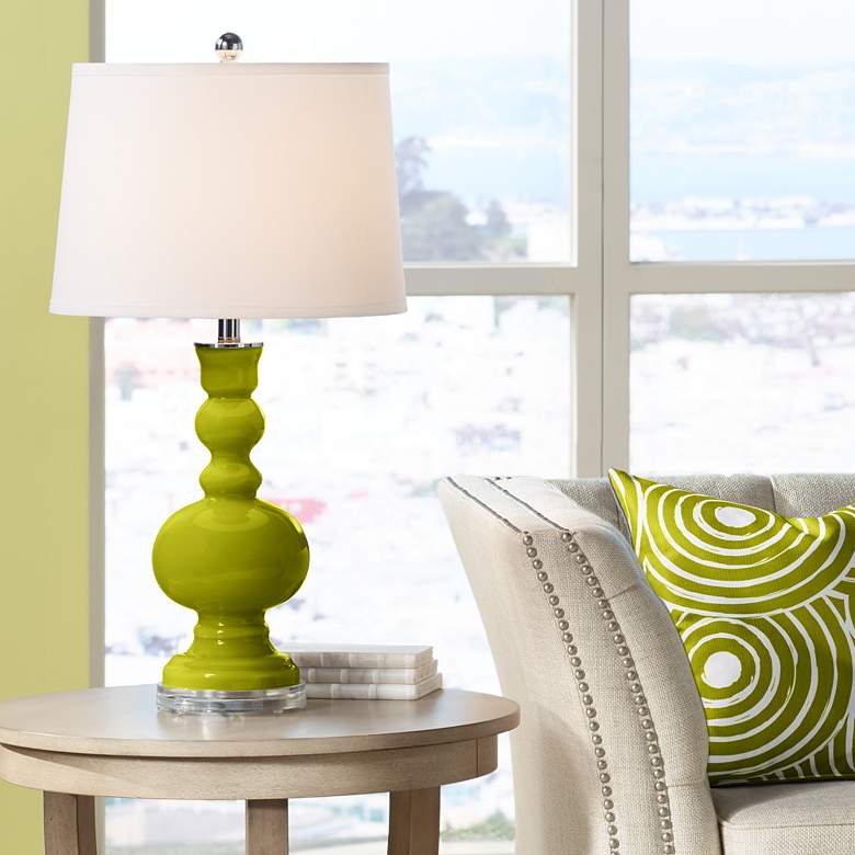 Image 1 Color Plus Apothecary 30" High Olive Green Table Lamp