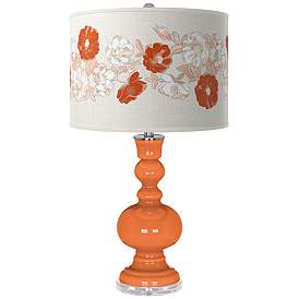 Image1 of Color Plus Apothecary 30" High Rose Bouquet and Orange Table Lamp