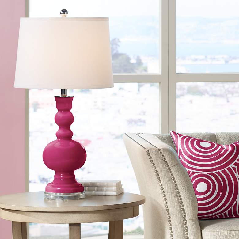 Image 1 Color Plus Apothecary 30" High White Shade Vivacious Pink Table Lamp