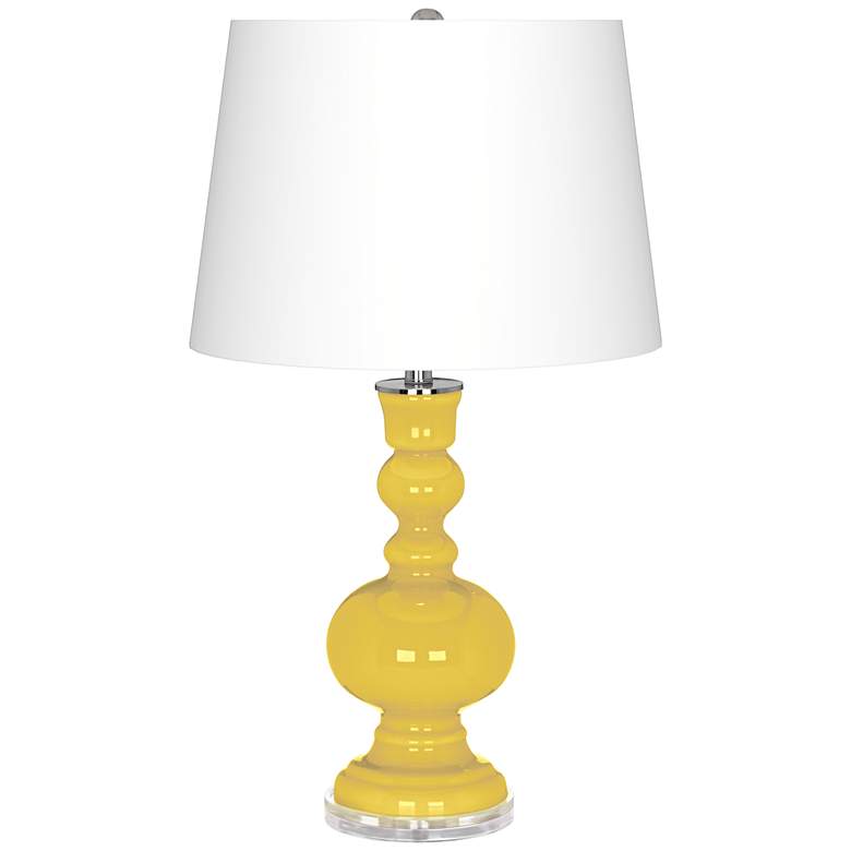 Image 2 Color Plus Apothecary 30 inch Lemon Zest Yellow Glass Table Lamp