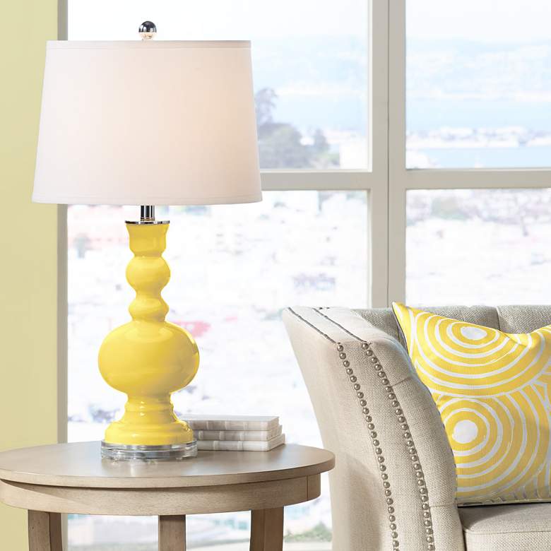 Image 1 Color Plus Apothecary 30 inch Lemon Zest Yellow Glass Table Lamp