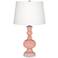 Color Plus Apothecary 30" Mellow Coral Pink Table Lamp with USB Dimmer