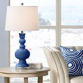 Image1 of Color Plus Apothecary 30" Monaco Blue Glass Table Lamp