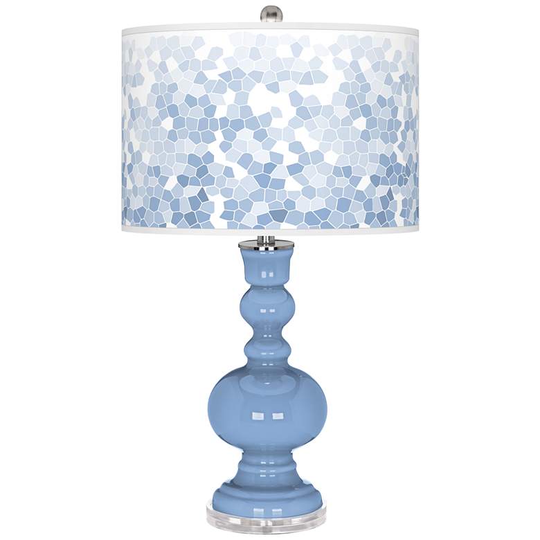 Image 1 Color Plus Apothecary 30" Mosaic Shade and Placid Blue Table Lamp