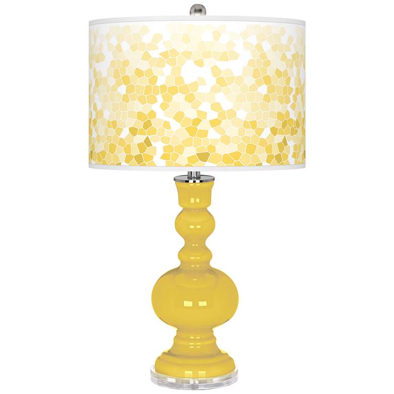 Image 1 Color Plus Apothecary 30 inch Mosaic Shade Lemon Zest Yellow Table Lamp