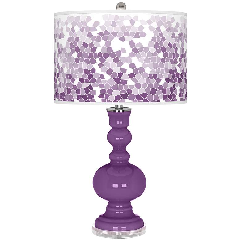 Image 1 Color Plus Apothecary 30 inch Mosaic Shade Passionate Purple Table Lamp