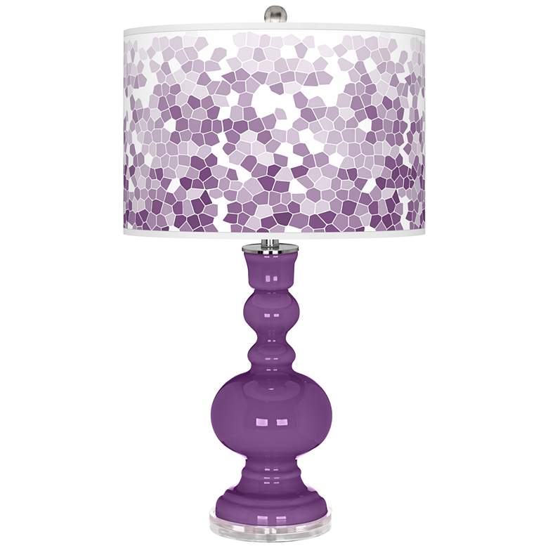 Image 1 Color Plus Apothecary 30" Mosaic Shade Passionate Purple Table Lamp