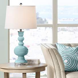 Image1 of Color Plus Apothecary 30" Raindrop Blue Table Lamp