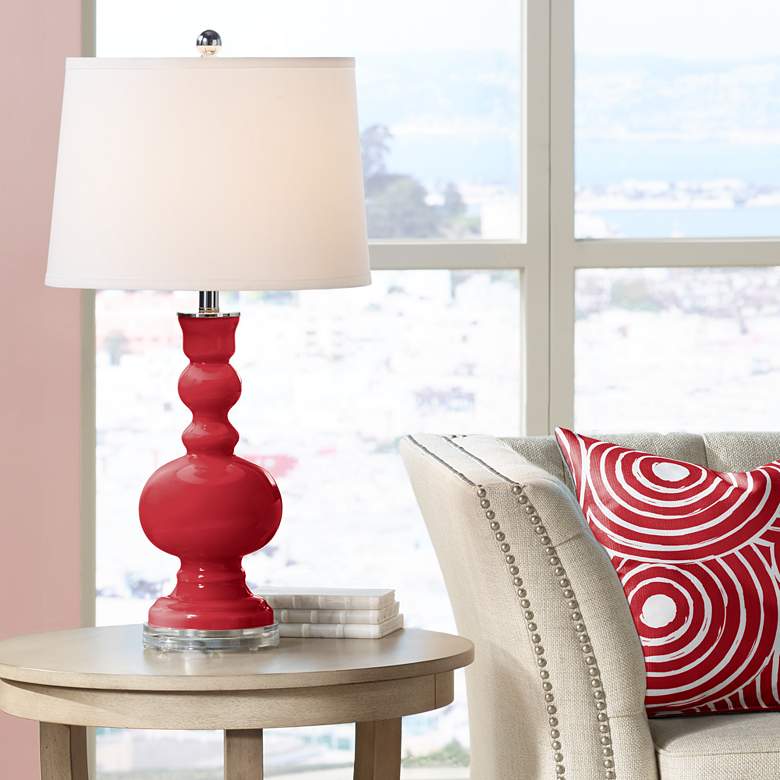 Image 1 Color Plus Apothecary 30" Ribbon Red Glass Table Lamp