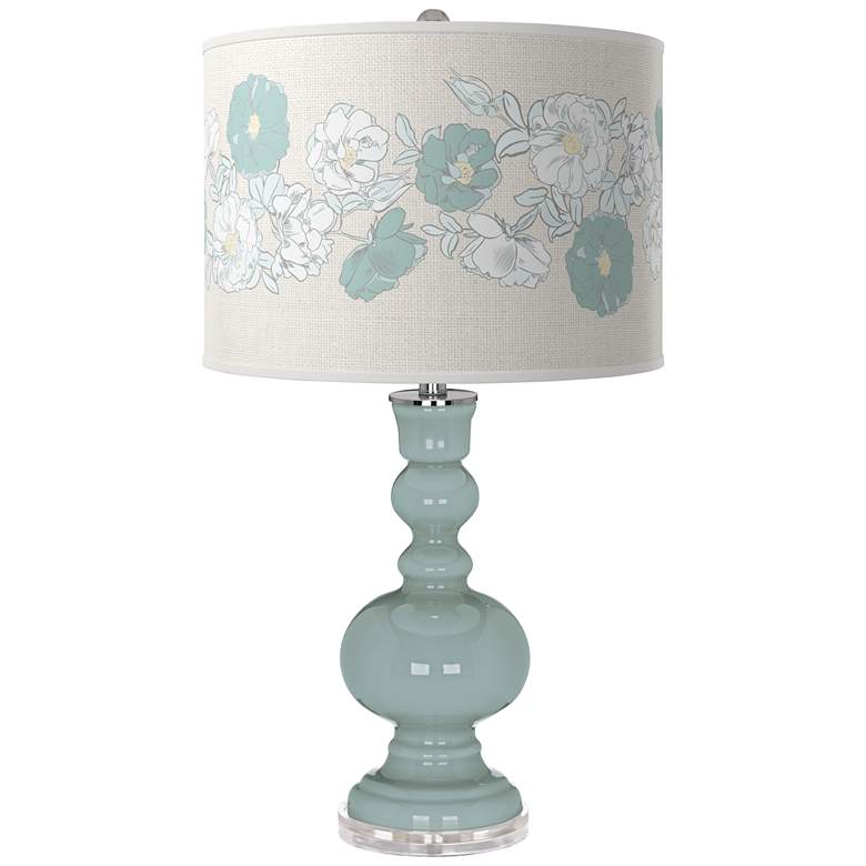 Image 1 Color Plus Apothecary 30 inch Rose Bouquet Aqua-Sphere Color Table Lamp