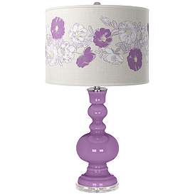 Image1 of Color Plus Apothecary 30" Rose Bouquet Shade African Violet Table Lamp
