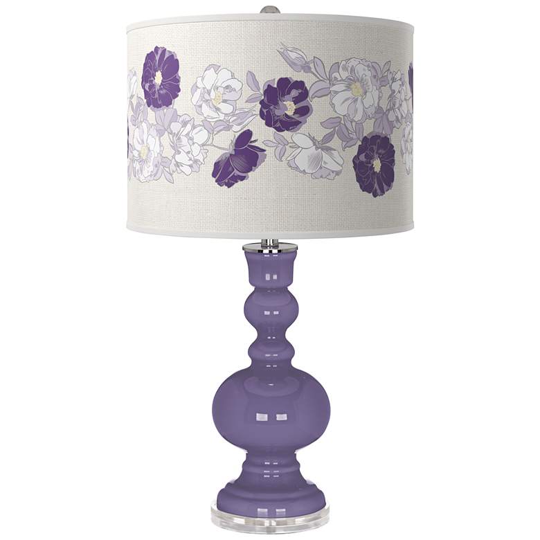 Image 1 Color Plus Apothecary 30" Rose Bouquet Shade Purple Haze Table Lamp