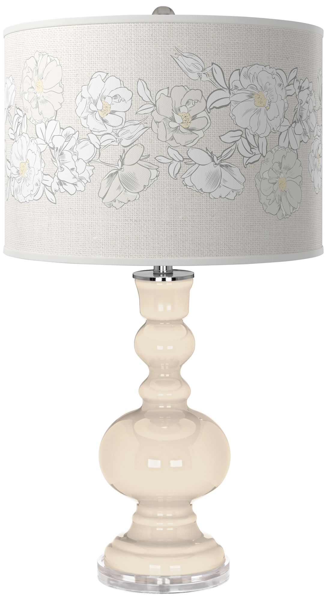 Image Color Plus Apothecary 30" Rose Bouquet Steamed Milk White Table Lamp