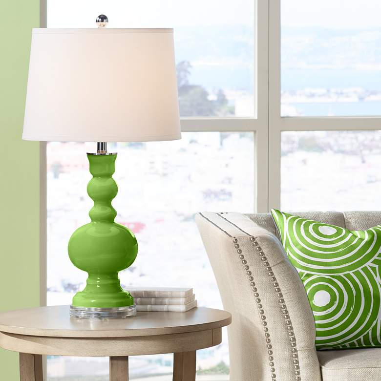 Image 1 Color Plus Apothecary 30" Rosemary Green Glass Table Lamp