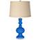 Color Plus Apothecary 30" Royal Blue Burlap Drum Shade Table Lamp