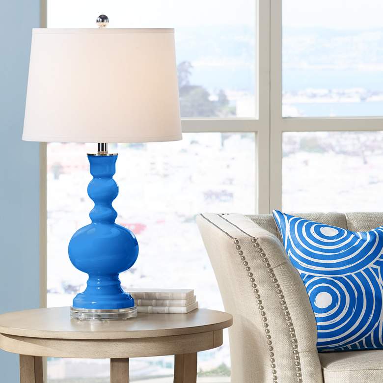 Image 1 Color Plus Apothecary 30 inch Royal Blue Glass Table Lamp