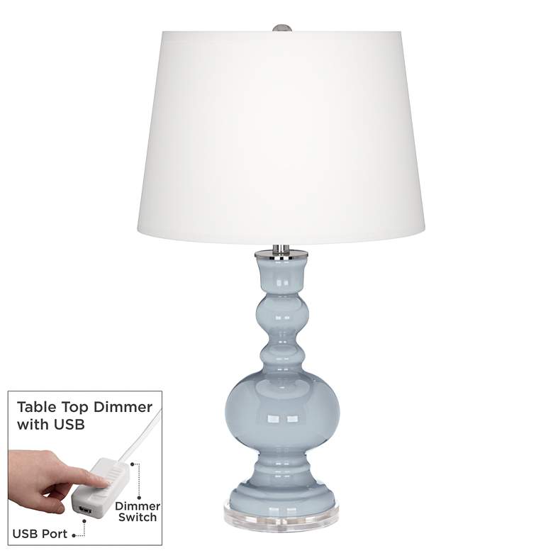 Image 1 Color Plus Apothecary 30" Take Five Blue Table Lamp with USB Dimmer
