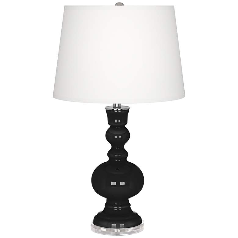 Image 2 Color Plus Apothecary 30 inch Tricorn Black Glass Table Lamp