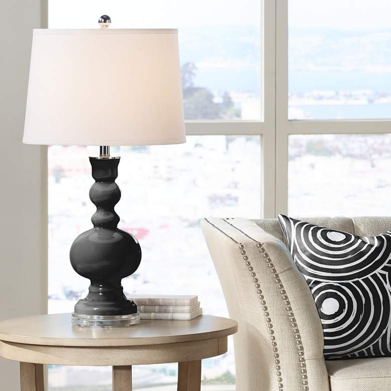 Image 1 Color Plus Apothecary 30" Tricorn Black Glass Table Lamp