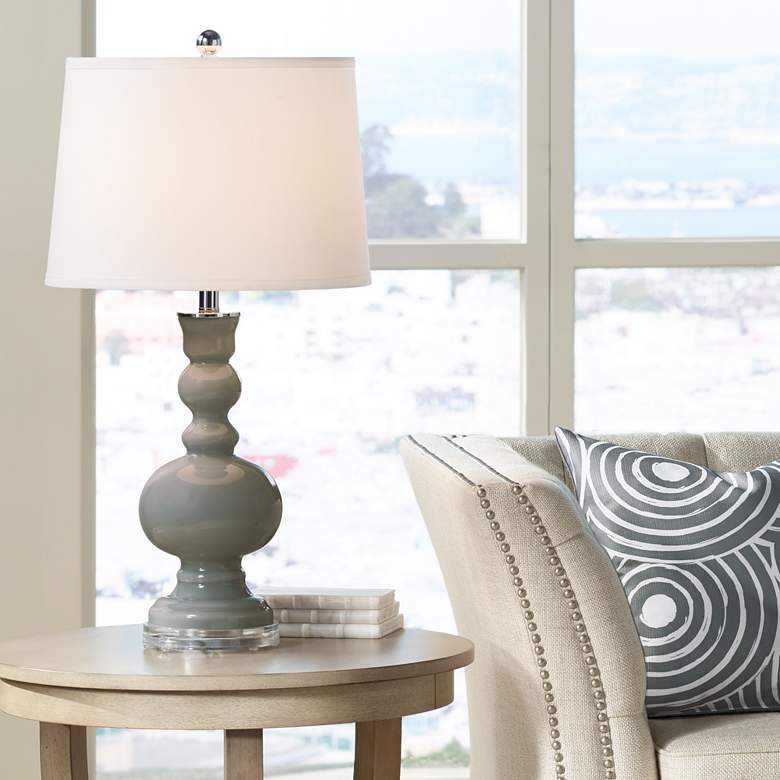 Image 1 Color Plus Apothecary 30" White Shade Gauntlet Gray Table Lamp