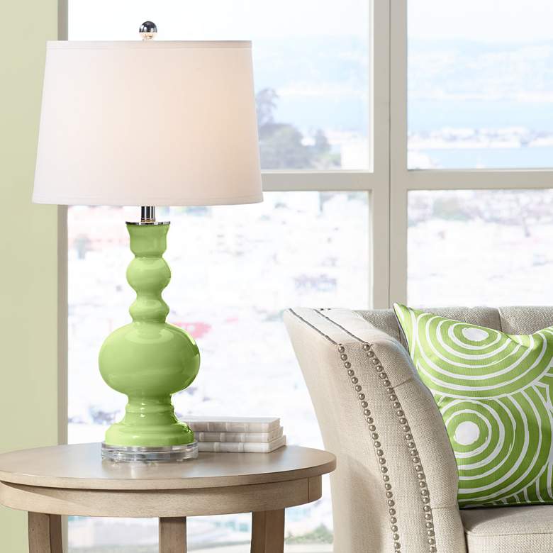 Image 1 Color Plus Apothecary 30" White Shade Lime Rickey Green Table Lamp